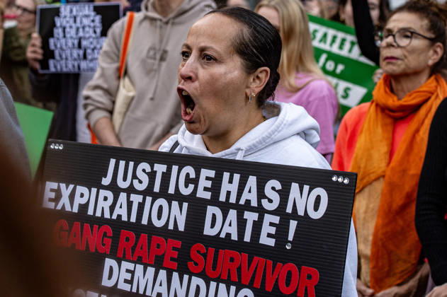October 8, 2026, New York, New York, USA: Hundreds of sexual assualt survivors and aliies came together in solidarity with Jane Doe in the wake of the Cornell 7 case. Speakers from womens rights groups Women s March, Me Too, Feminist Generation and Feminist took the stage to speak on the culture of sexual violence in the US. New York USA - ZUMAh214 20261008_znp_h214_019 Copyright: xSDxHerzogx