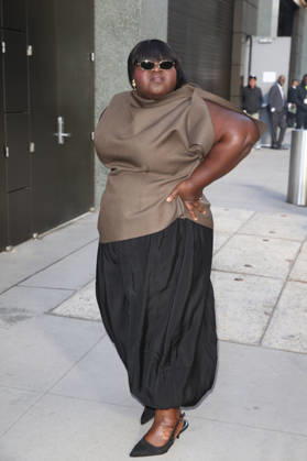 October 8, 2026, New York, New York, USA: GABOUREY SIDIBE arrives at ABC Studios New York USA  - ZUMAh16_ 20261008_zaf_h16_039 Copyright: xDanxHerrickx