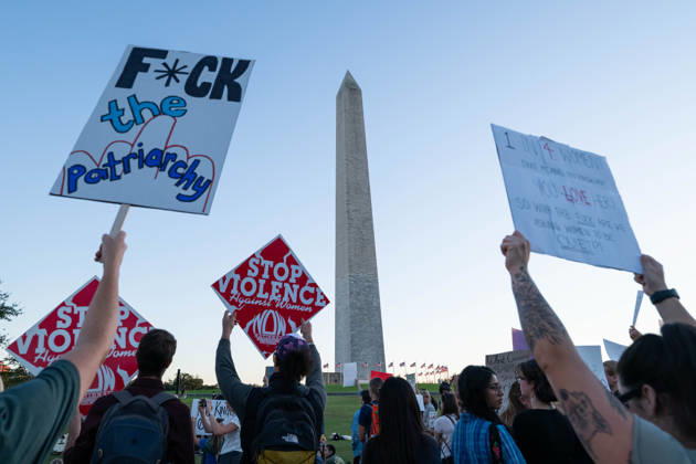 October 8, 2026, Washington, District Of Columbia, United States: Demonstrators gather near the Washington Monument during a nationwide day of action against sexual violence in Washington. The demonstration is part of the Ã¢â‚¬oeI Am Jane DoeÃ¢â‚¬Â movement supporting a former Cornell University student who alleges she was sexually assaulted by members of a fraternity in 2024. Washington United States  - ZUMAk206 20261008_znp_k206_031 Copyright: xMattxKaminskyx