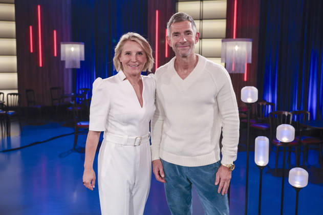 Susan Link und Micky Beisenherz bei der Aufzeichnung der WDR-Talkshow Kölner Treff im WDR Studio BS 3. Köln, 08.10.2026