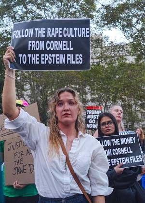 Stop sexual violence day of action rally takes place in Manhattan s Foley Square following Cornell lawsuit NEW YORK, UNITED STATES - OCTOBER 08: A Stop sexual violence day of action rally takes place in Foley Square, Manhattan, on Thursday, October 8, 2026, in the wake of Cornell University rape accusations in New York City, U.S. Selcuk Acar Anadolu New York United States. Editorial use only. Please get in touch for any other usage. Copyright: x2026xAnadoluxSelcukxAcarx