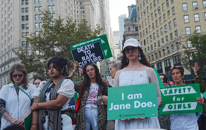 Stop sexual violence day of action rally takes place in Manhattan s Foley Square following Cornell lawsuit NEW YORK, UNITED STATES - OCTOBER 08: A Stop sexual violence day of action rally takes place in Foley Square, Manhattan, on Thursday, October 8, 2026, in the wake of Cornell University rape accusations in New York City, U.S. Selcuk Acar Anadolu New York United States. Editorial use only. Please get in touch for any other usage.  Copyright: x2026xAnadoluxSelcukxAcarx