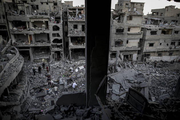 Israeli army continues its attacks on Gaza despite the ceasefire GAZA CITY, PALESTINE - OCTOBER 9: A general view of the destruction as Palestinian civilians and emergency responders search through the debris of damaged residential buildings following an Israeli military airstrike in the Sabra neighborhood, south of Gaza City, Palestine on October 9, 2026. Multiple dead and wounded, including women and children, were reported as rescue teams worked under severe resource shortages to extract survivors from beneath destroyed structures. Saeed M. M. T. Jaras Anadolu Gaza City Gaza. Editorial use only. Please get in touch for any other usage.  Copyright: x2026xAnadoluxSaeedxM.xM.xT.xJarasx