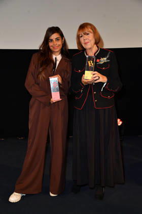 Collien Fernandes und Gisele Pelicot bei der Verleihung der Brigitte Award 2026 im Kino International in Berlin am 08.10.2026