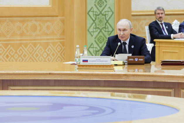 TURKMENISTAN, BALKAN PROVINCE - OCTOBER 9, 2026: Russia s President Vladimir Putin attends a meeting of the CIS Council of Heads of State in Turkmenbashi Turkmenistan  - ZUMAt113 20261009_zaa_t113_037 Copyright: xGavriilxGrigorovx