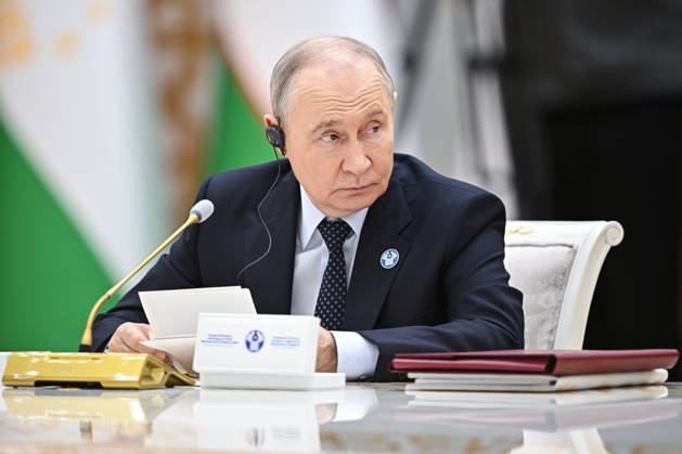 TURKMENISTAN, BALKAN PROVINCE - OCTOBER 9, 2026: Russia s President Vladimir Putin attends a meeting of the CIS Council of Heads of State in Turkmenbashi Turkmenistan  - ZUMAt113 20261009_zaa_t113_073 Copyright: xSergeixBobylevx