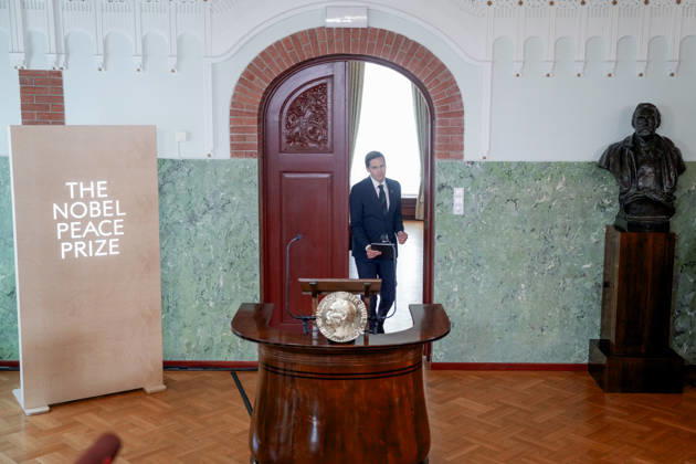 Nobels Fredspris 2026 Oslo 20261009. Nobelkomiteens leder, Jorgen Watne Frydnes, kunngjor at Navanethem Navi Pillay tildeles Nobels fredspris for 2026 pa Nobelinstituttet. Foto: Javad Parsa NTB Oslo Norge mA9jWv4giD8 EDITORIAL USE ONLY Ref:_BNC_POLmA9jWv4giD8.jpg Copyright: xJavadxParsax xNTBx