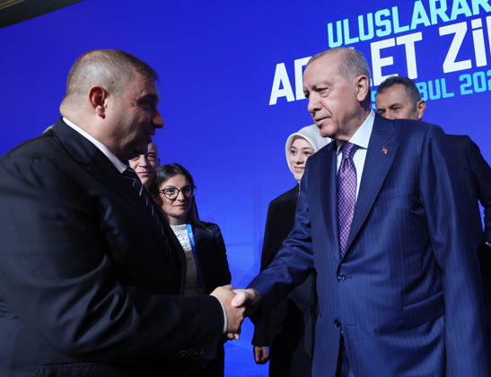 Turkish President Erdogan attends the International Justice Summit ISTANBUL, TURKIYE - OCTOBER 9: (----EDITORIAL USE ONLY - MANDATORY CREDIT - TURKISH PRESIDENCY MURAT KULA HANDOUT - NO MARKETING NO ADVERTISING CAMPAIGNS - DISTRIBUTED AS A SERVICE TO CLIENTS----) Turkish President Recep Tayyip Erdogan attends the International Justice Summit held at Ciragan Palace in the Besiktas district of Istanbul, Turkiye on October 9, 2026. Turkish Presidency Murat Kula Handout Anadolu Istanbul Turkey. Editorial use only. Please get in touch for any other usage.  Copyright: x2026xAnadoluxTurkishxPresidencyx xMuratxKulax xHandoutx