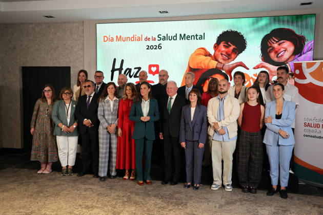 Queen Letizia presides over the official ceremony for World Mental Health Day 2026. Group photo taken during the official ceremony for World Mental Health Day 2026 at the Hotel Ilunion Atrium on October 9, 2026, in Madrid, Spain. Organized by the Spanish Mental Health Confederation, the event will be held under the slogan Match Your Mental Health, in collaboration with the Ministry of Social Rights, Consumer Affairs, and the 2030 Agenda and the ONCE Foundation CELEBRITIES QUEEN ROYALTY HEALTH MENTAL HEALTH Raú Madrid Madrid, Spain  Copyright: xRaulxTerrelx 7830759