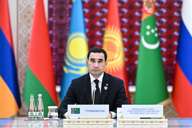 TURKMENISTAN, BALKAN PROVINCE - OCTOBER 9, 2026: Turkmenistan s President Serdar Berdimuhamedow attends an expanded meeting of the CIS Council of Heads of State in Turkmenbashi Turkmenistan  - ZUMAt113 20261009_zaa_t113_193 Copyright: xSergeixBobylevx