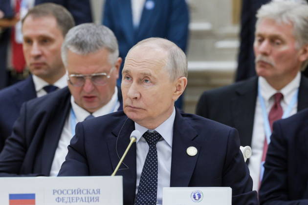 TURKMENISTAN, BALKAN PROVINCE - OCTOBER 9, 2026: Russia s President Vladimir Putin (C) attends the Caspian Ecological Summit Turkmenistan  - ZUMAt113 20261009_zaa_t113_212 Copyright: xGavriilxGrigorovx