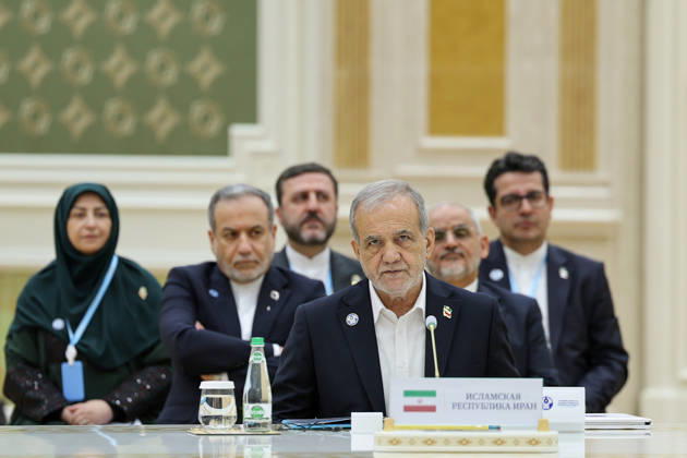 Commonwealth of Independent States Summit in Turkmenistan TURKMENBASHI, TURKMENISTAN - OCTOBER 09: (----EDITORIAL USE ONLY - MANDATORY CREDIT - IRANIAN PRESIDENCY HANDOUT - NO MARKETING NO ADVERTISING CAMPAIGNS - DISTRIBUTED AS A SERVICE TO CLIENTS----) Iranian President Masoud Pezeshkian attends the Commonwealth of Independent States Summit (CIS) in Turkmenbashi, Turkmenistan on October 09, 2026. Iranian Presidency Handout Anadolu Turkmenbashi Turkmenistan. Editorial use only. Please get in touch for any other usage.  Copyright: x2026xAnadoluxIranianxPresidencyx xHandoutx