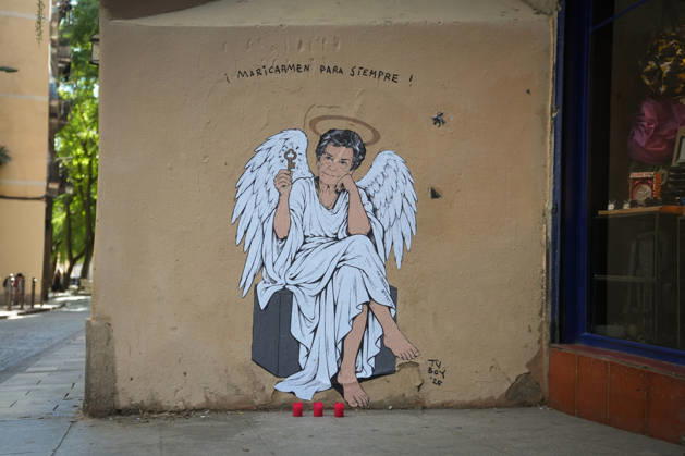 Maricarmen Forever, the new work by street artist TVBoy in Barcelona The work Maricarmen Forever by street artist TVBoy, as of October 9, 2026, in Barcelona, Catalonia, Spain. Street artist TVBoy has depicted Maricarmen with angel wings and a key in her hand, paying tribute to the elderly woman who was evicted from her apartment a few weeks ago following her death, with the phrase Maricarmen Forever OCTOBER 9, 2026 Barcelona Catalonia Barcelona Catalonia Spain  Copyright: xDavidxZorrakinox 7831534