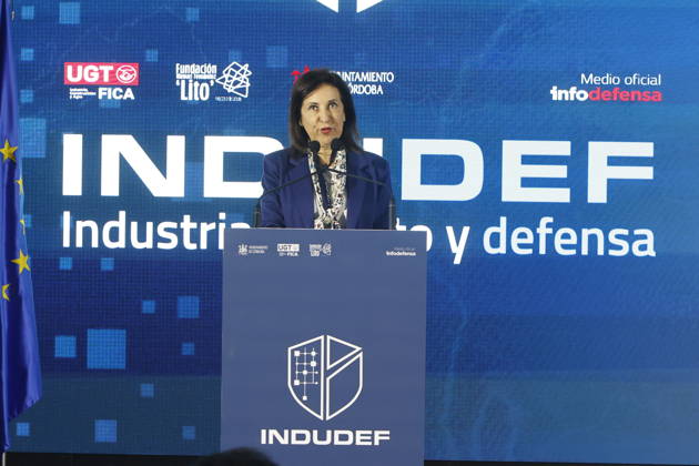 King Felipe VI Closes the Indudef 2026 Defense Industry Congress in Córdoba. Defense Minister, Margarita Robles, speaks at the closing ceremony of the Indudef 2026 Defense Industry Congress October 9, 2026, in Córdoba, Andalusia, Spain Over the course of three days, Indudef has brought together companies in the defense, technology, and innovation sectors, in addition to panel discussions, professional meetings, and spaces designed to foster collaboration and networking. OCTOBER 9, 2026 Córdoba, Andalusia, Spain Córdoba, Andalusia, Spain Spain Copyright: xMaderoxCuberox 7831701