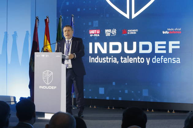 King Felipe VI Closes the Indudef 2026 Defense Industry Congress in Córdoba. The Secretary General of UGT FICA, Mariano Hoya, speaks at the closing ceremony of the Indudef 2026 Defense Industry Congress October 9, 2026, in Córdoba, Andalusia, Spain. Over the course of three days, Indudef brought together companies in the defense, technology, and innovation sectors, as well as panel discussions, professional meetings, and spaces designed to foster collaboration and networking. OCTOBER 9, 2026 Córdoba, Andalusia, Spain Córdoba, Andalusia, Spain Spain Copyright: xMaderoxCuberox 7831723