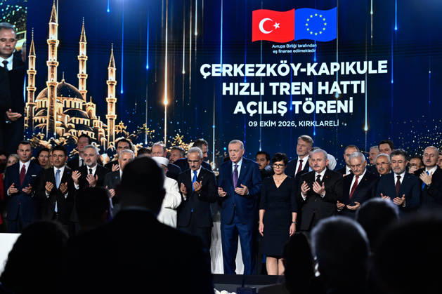 Turkish President Recep Tayyip Erdogan KIRKLARELI, TURKIYE - OCTOBER 9: Turkish President Recep Tayyip Erdogan attends the Cerkezkoy-Kapikule High-Speed Railway Line Opening Ceremony in Kirklareli, Turkiye on October 9, 2026. Arif Hudaverdi Yaman Anadolu Kirklareli Turkey. Editorial use only. Please get in touch for any other usage.  Copyright: x2026xAnadoluxArifxHudaverdixYamanx