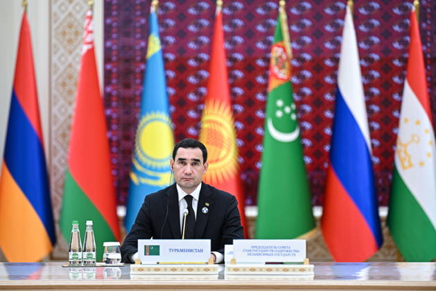 TURKMENISTAN, BALKAN PROVINCE - OCTOBER 9, 2026: Turkmenistan s President Serdar Berdimuhamedow attends an expanded meeting of the CIS Council of Heads of State in Turkmenbashi Turkmenistan  - ZUMAt113 20261009_zaa_t113_484 Copyright: xSergeixBobylevx