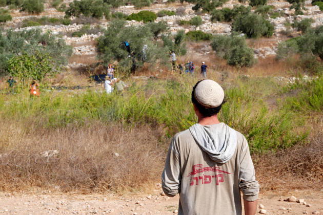 Clashes erupt between Israeli settlers and Palestinian farmers in West Bank RAMALLAH, WEST BANK - OCTOBER 9: Clashes break out between Israeli settlers, accompanied by Israeli soldiers, and Palestinian farmers harvesting olives in the town of Deir Ibzi, near Ramallah in West Bank, on October 9, 2026. The incident reportedly involved damage to olive crops and provocative actions by the settlers. Issam Rimawi Anadolu Ramallah West Bank. Editorial use only. Please get in touch for any other usage.  Copyright: x2026xAnadoluxIssamxRimawix