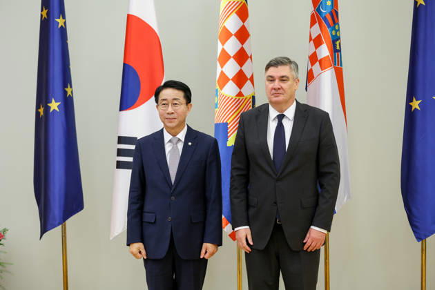 Croatian President Milanovic hosts South Korean parliament speaker Croatian President Zoran Milanovic hosted Cho Jeong-sik, Speaker of the National Assembly of the Republic of Korea, in Zagreb, Croatia on October 9, 2026.  MatijaxHabljak PIXSELL