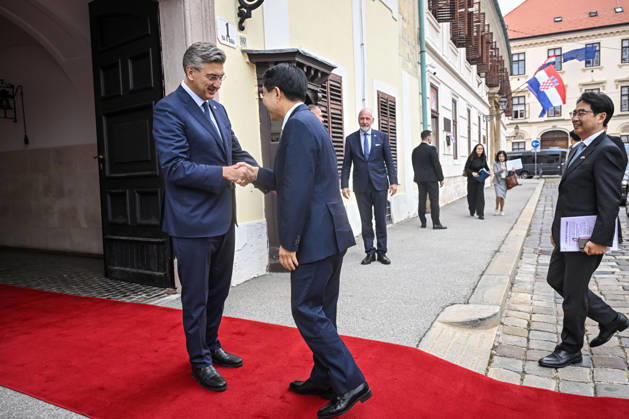 Croatian PM Plenkovic meets South Korean parliament speaker Croatian Prime Minister Andrej Plenkovic met with Cho Jeong-sik, Speaker of the National Assembly of the Republic of Korea, at the Banski dvori government headquarters in Zagreb, Croatia on October 9, 2026. NevaxZganec PIXSELL