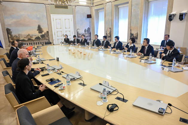 Croatian PM Plenkovic meets South Korean parliament speaker Croatian Prime Minister Andrej Plenkovic met with Cho Jeong-sik, Speaker of the National Assembly of the Republic of Korea, at the Banski dvori government headquarters in Zagreb, Croatia on October 9, 2026. NevaxZganec PIXSELL
