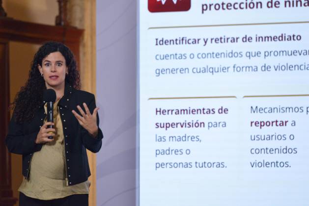 October 9, 2026: TO-45414-MEXICO , September 10, 2026. Luisa Mar& xed;a Alcalde, Legal Counsel to the Mexican Federal Executive, spoke about digital laws and national policy during the "People& 039;s Conference" at the National Palace in Mexico City. Clasos.com.mx. - ZUMAcs4_ 20261009_faa_cs4_042 Copyright: xJavierxLiraxOterox