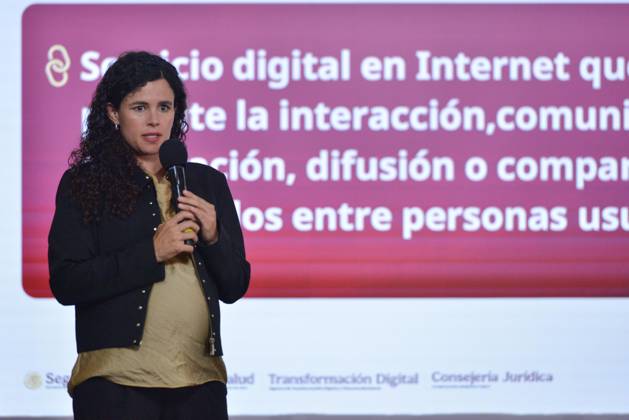 October 9, 2026: TO-45414-MEXICO , September 10, 2026. Luisa Mar& xed;a Alcalde, Legal Counsel to the Mexican Federal Executive, spoke about digital laws and national policy during the "People& 039;s Conference" at the National Palace in Mexico City. Clasos.com.mx. - ZUMAcs4_ 20261009_faa_cs4_047 Copyright: xJavierxLiraxOterox