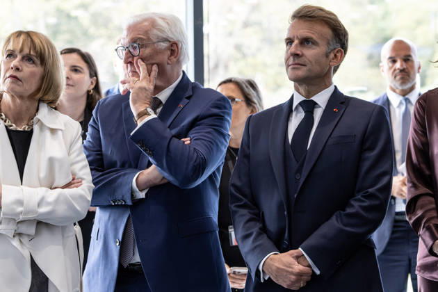 Emmanuel Macron And Frank-Walter Steinmeier Visit in Gironde French President Emmanuel Macron and German President Frank-Walter Steinmeier visit The Exploration Company, a Franco-German space company in Gironde in Le Haillan, France, on October 9, 2026. Photo by Margot Le Gonidec ABACAPRESS.COM Le Haillan France Copyright: xLexGonidecxMargot ABACAx