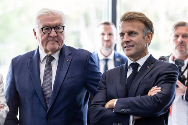 Emmanuel Macron And Frank-Walter Steinmeier Visit in Gironde French President Emmanuel Macron and German President Frank-Walter Steinmeier visit The Exploration Company, a Franco-German space company in Gironde in Le Haillan, France, on October 9, 2026. Photo by Margot Le Gonidec ABACAPRESS.COM Le Haillan France Copyright: xLexGonidecxMargot ABACAx