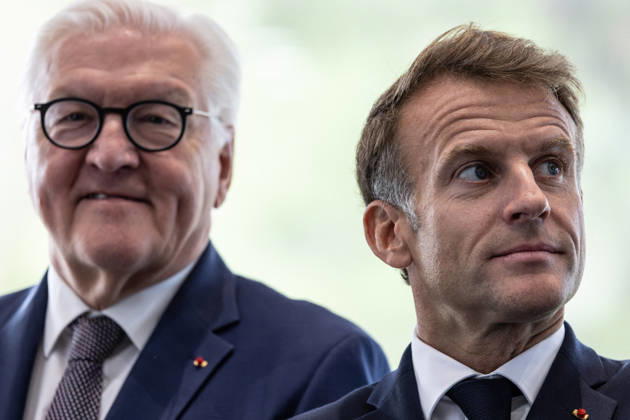 Emmanuel Macron And Frank-Walter Steinmeier Visit in Gironde French President Emmanuel Macron and German President Frank-Walter Steinmeier visit The Exploration Company, a Franco-German space company in Gironde in Le Haillan, France, on October 9, 2026. Photo by Margot Le Gonidec ABACAPRESS.COM Le Haillan France Copyright: xLexGonidecxMargot ABACAx