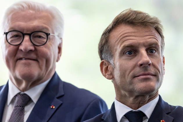 Emmanuel Macron And Frank-Walter Steinmeier Visit in Gironde French President Emmanuel Macron and German President Frank-Walter Steinmeier visit The Exploration Company, a Franco-German space company in Gironde in Le Haillan, France, on October 9, 2026. Photo by Margot Le Gonidec ABACAPRESS.COM Le Haillan France Copyright: xLexGonidecxMargot ABACAx