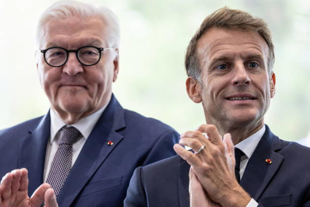 Emmanuel Macron And Frank-Walter Steinmeier Visit in Gironde French President Emmanuel Macron and German President Frank-Walter Steinmeier visit The Exploration Company, a Franco-German space company in Gironde in Le Haillan, France, on October 9, 2026. Photo by Margot Le Gonidec ABACAPRESS.COM Le Haillan France Copyright: xLexGonidecxMargot ABACAx