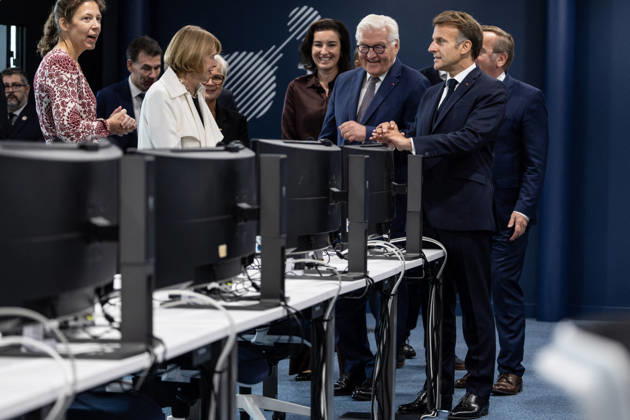 Emmanuel Macron, President of the French Republic, and Frank-Walter Steinmeier, Federal President of Germany, visit the Franco-German company The Exploration Company in Le Haillan, on October 9, 2026, during the German president’s visit to France. Margot Le Gonidec Pool, Bestimage. French President Emmanuel Macron and German President Frank-Walter Steinmeier visit The Exploration Company, a Franco-German space company in Le Haillan, Gironde, France, on October 9, 2026. Le Haillan, France  Copyright: xMargotxLexGonidecx xPoolx xBestimagexMargotxLexGonidecx xPoolx xBestimagex