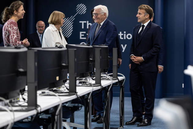Emmanuel Macron, President of the French Republic, and Frank-Walter Steinmeier, Federal President of Germany, visited the Franco-German company The Exploration Company in Le Haillan, on October 9, 2026, during the German president’s visit to France. Margot Le Gonidec Pool, Bestimage. French President Emmanuel Macron and German President Frank-Walter Steinmeier visit The Exploration Company, a Franco-German space company in Le Haillan, Gironde, France, on October 9, 2026. Le Haillan, France  Copyright: xMargotxLexGonidecx xPoolx xBestimagexMargotxLexGonidecx xPoolx xBestimagex