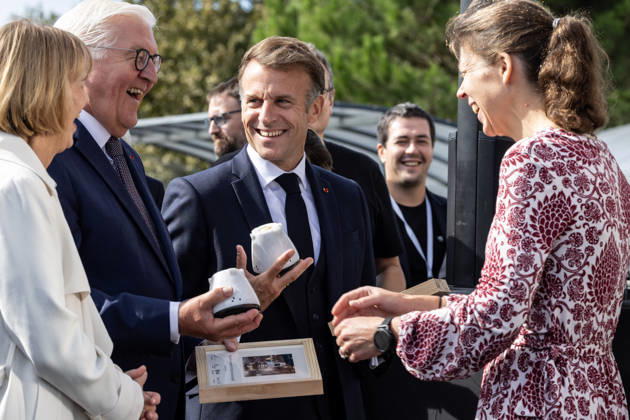 Emmanuel Macron, President of the French Republic, and Frank-Walter Steinmeier, Federal President of Germany, visited the Franco-German company The Exploration Company in Le Haillan, on October 9, 2026, during the German president’s visit to France. Margot Le Gonidec Pool, Bestimage. French President Emmanuel Macron and German President Frank-Walter Steinmeier visit The Exploration Company, a Franco-German space company in Le Haillan, Gironde, France, on October 9, 2026. Le Haillan, France  Copyright: xMargotxLexGonidecx xPoolx xBestimagexMargotxLexGonidecx xPoolx xBestimagex