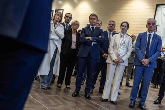 French President Emmanuel Macron and German President Frank Walter Steinmeier visit the Laser Mégajoule research facility operated by the French Alternative Energies and Atomic Energy Commission (CEA). The facility is part of France’s nuclear deterrence simulation program, located in Le Barp, France, on October 9, 2026. Margot Le Gonidec, Pool Bestimage, Le Barp, France  Copyright: xMargotxLexGonidecx xPoolx xBestimagexMargotxLexGonidecx xPoolx xBestimagex
