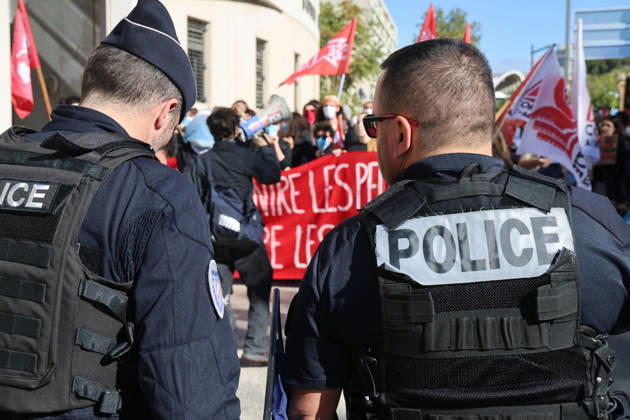 High school students block schools here, demanding the release of their classmates held in custody in front of the Aix-en-Provence police station. - 09 11 2026 - France Bouches-du-Rhone Marseille -  SylvainxRostaingx xLexPictorium LePictorium_0342748