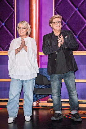 MDR - Riverboat. Moderatorin Andrea Ballschuh und Schauspieler Francis Fulton-Smith anläßlich der Aufzeichnung der MDR - Talkshow Riverboat am 09.10.2026 in der Mediacity Leipzig. 20261009SFL0012