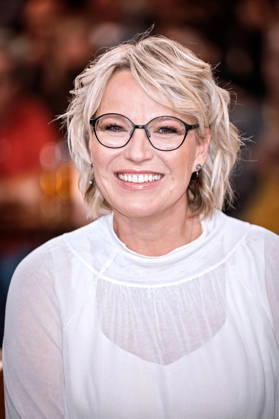 MDR - Riverboat. Moderatorin Andrea Ballschuh anläßlich der Aufzeichnung der MDR - Talkshow Riverboat am 09.10.2026 in der Mediacity Leipzig. 20261009SFL0021