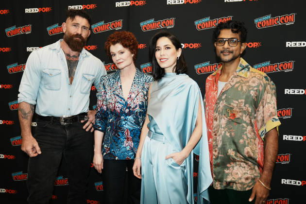 October 9, 2026, New York, New York, USA: The cast of CBS Studios hit show Ghosts from left: DEVAN CHANLDER LONG, REBECCA WISOCKY, SHEILA CARRASO and UTKARSH AMBUDKAR stand for a photo at the 2026 New York Comic Con at the Javits Center on October 9, 2026 in New York. New York USA - ZUMAb148 20261009_zap_b148_014 Copyright: xBryanxSmithx