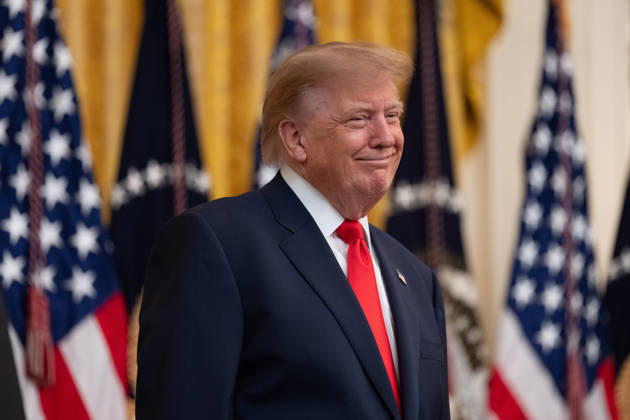 October 9, 2026, Washington, District Of Columbia, USA: United States President Donald J Trump hosts a Columbus Day Celebration in the East Room of the White House in Washington, DC, USA on Friday, October 8, 2026 Washington USA - ZUMAs152 20261009_faa_s152_036 Copyright: xAaronxSchwartz-PoolxviaxCNPx