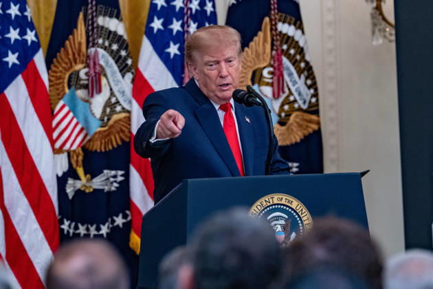 October 9, 2026, Washington, Dc, USA: U.S. President Donald Trump speaks at a Christopher Columbus Day event at the White House on October 9, 2026, in Washington, D.C. Washington USA  - ZUMAl312 20261009_znp_l312_019 Copyright: xAndrewxLeydenx