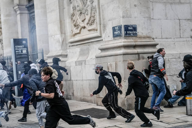 Brief clashes erupt during student gathering in Nancy NANCY, FRANCE - OCTOBER 9: A small group of students gather as brief confrontations occur following tensions at the scene. in Nancy, France, on October 9, 2026. Muhammed Said Tako Anadolu Nancy France. Editorial use only. Please get in touch for any other usage.  Copyright: x2026xAnadoluxMuhammedxSaidxTakox