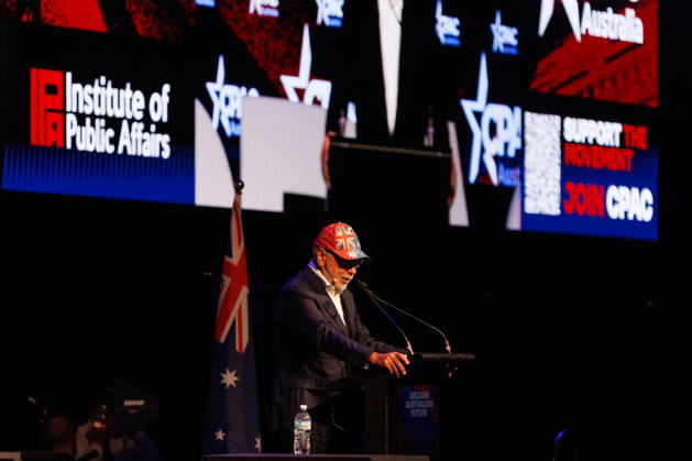 CPAC NATIONAL CONFERENCE 2026, Warren Mundine speaks during the 2026 Conservative Political Action Network (CPAC) national conference at the Royal International Convention Centre in Brisbane, Saturday, October 10, 2026. ( NO ARCHIVING BRISBANE QUEENSLAND Australia Copyright: xRUSSELLxFREEMANx 20261010123368142948