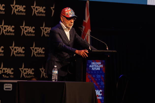 CPAC NATIONAL CONFERENCE 2026, Warren Mundine speaks during the 2026 Conservative Political Action Network (CPAC) national conference at the Royal International Convention Centre in Brisbane, Saturday, October 10, 2026. ( NO ARCHIVING BRISBANE QUEENSLAND Australia Copyright: xRUSSELLxFREEMANx 20261010183421143042