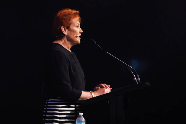 CPAC NATIONAL CONFERENCE 2026, One Nation leader Pauline Hanson speaks during the 2026 Conservative Political Action Network (CPAC) national conference at the Royal International Convention Centre in Brisbane, Saturday, October 10, 2026. ( NO ARCHIVING BRISBANE QUEENSLAND Australia Copyright: xRUSSELLxFREEMANx 20261010126816614692