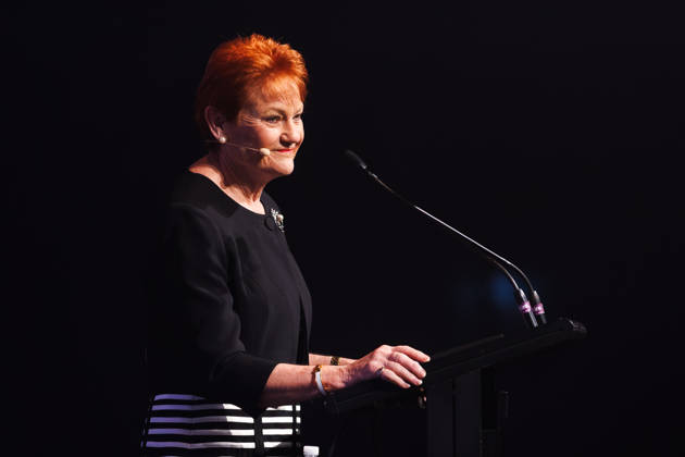 CPAC NATIONAL CONFERENCE 2026, One Nation leader Pauline Hanson speaks during the 2026 Conservative Political Action Network (CPAC) national conference at the Royal International Convention Centre in Brisbane, Saturday, October 10, 2026. ( NO ARCHIVING BRISBANE QUEENSLAND Australia  Copyright: xRUSSELLxFREEMANx 20261010175066579503