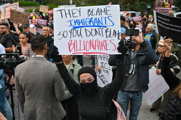 Thousands of New York protesters rally against ICE after Bronx shooting NEW YORK, UNITED STATES - OCTOBER 9: Thousands of people gathered at Foley Square to demand the withdrawal of US Immigration and Customs Enforcement (ICE) from the city, a day after an ICE officer shot a Dominican Republic national in the neck in the Bronx in New York, United States on October 9, 2026. Waleed Zein Anadolu New York United States. Editorial use only. Please get in touch for any other usage.  Copyright: x2026xAnadoluxWaleedxZeinx