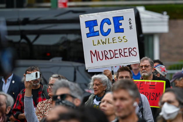 Thousands of New York protesters rally against ICE after Bronx shooting NEW YORK, UNITED STATES - OCTOBER 9: Thousands of people gathered at Foley Square to demand the withdrawal of US Immigration and Customs Enforcement (ICE) from the city, a day after an ICE officer shot a Dominican Republic national in the neck in the Bronx in New York, United States on October 9, 2026. Waleed Zein Anadolu New York United States. Editorial use only. Please get in touch for any other usage.  Copyright: x2026xAnadoluxWaleedxZeinx