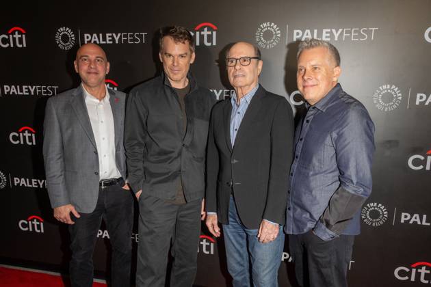 October 9, 2026, New York, New York, United States: (L-R) Marcos Siega, Michael C. Hall, Clyde Phillips and Scott Reynolds attend.Paramount+ s Dexter: Resurrection and Dexter Franchise 20th Anniversary screening during PaleyFest NY 2026 at The Paley Museum on October 09, 2026 in New York City. New York United States  - ZUMAs197 20261009_aaa_s197_393 Copyright: xRonxAdarx